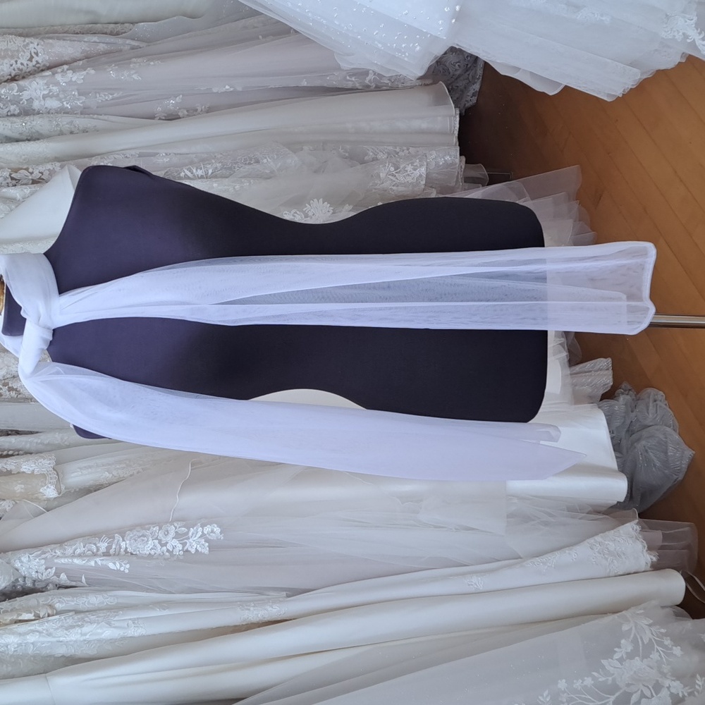 Plain white chiffon shawl